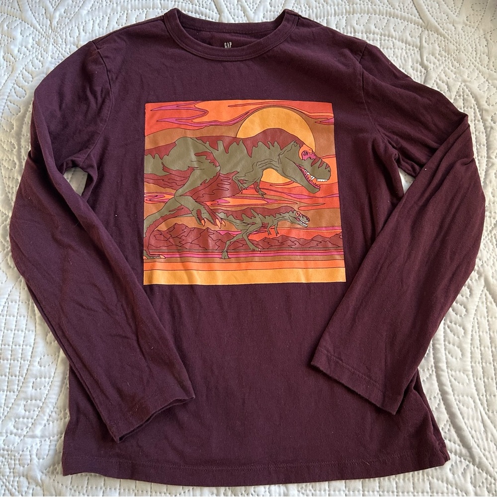 GAP Maroon Dinosaur Graphic Tee